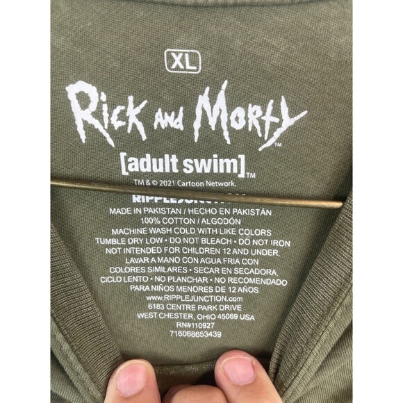 Rick And Morty (Adult Swim) Graphic Green Men's Long Sleeve Tee Size XL - Picture 2 of 6